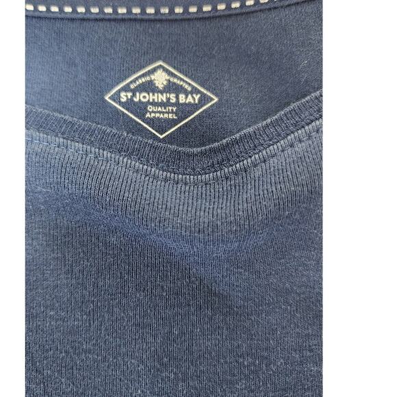 St. Johns bay Navy Blue Crew Neck Short Sleeve T-shirt Women's Size Medium - Picture 9 of 9